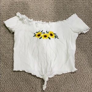 sunflower tied crop top